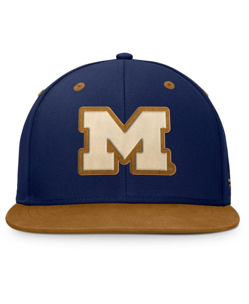 Men's Navy/Brown Michigan Wolverines Noboa Fitted Hat