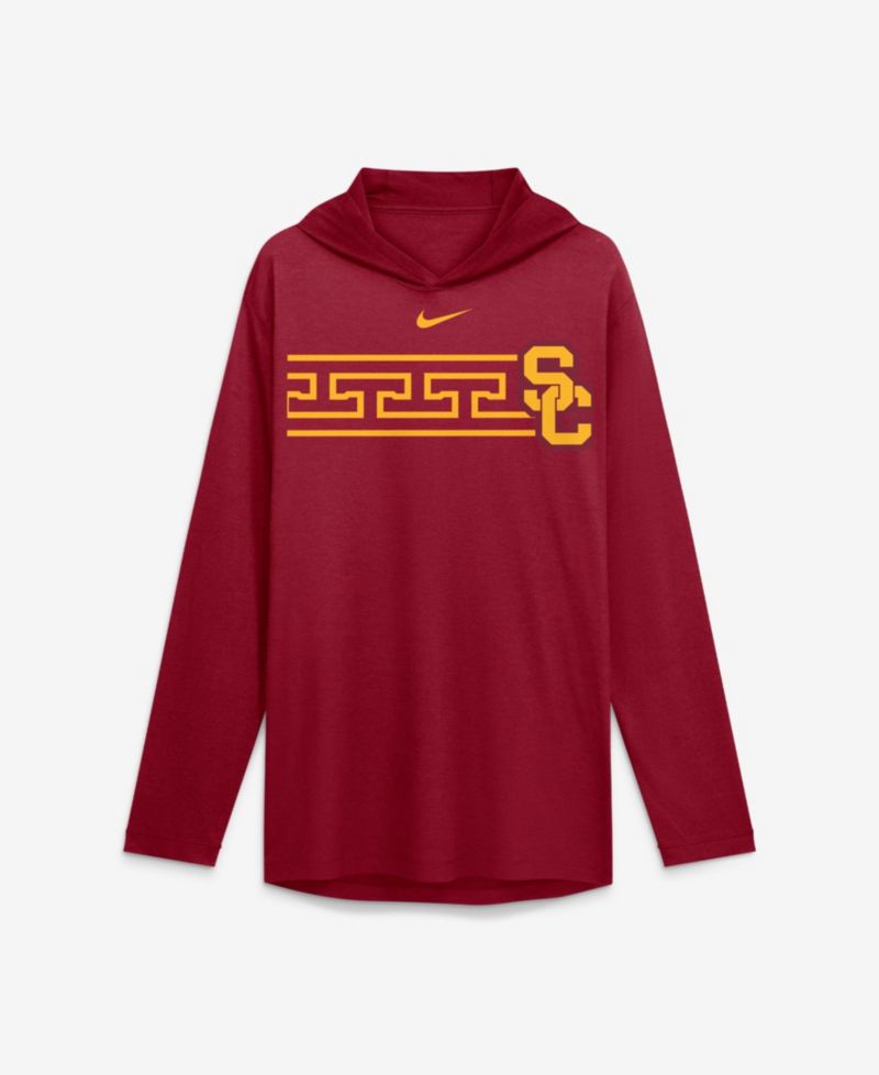 Men's Cardinal USC Trojans Primetime Pattern Tri-Blend Dri-FIT Long Sleeve Hooded T-Shirt