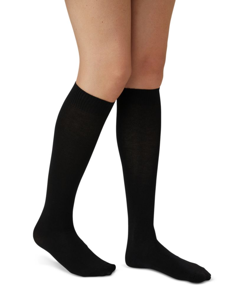 Women's Flat Knit Knee High Socks 3 Pair Pack U21135