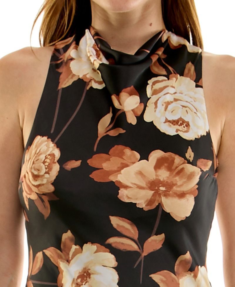 Juniors' Sleeveless Cowl Neck Dress