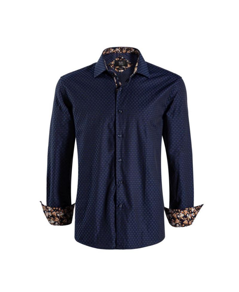 Men's Slim Fit Jacquard Dot Button-Down Shirt
