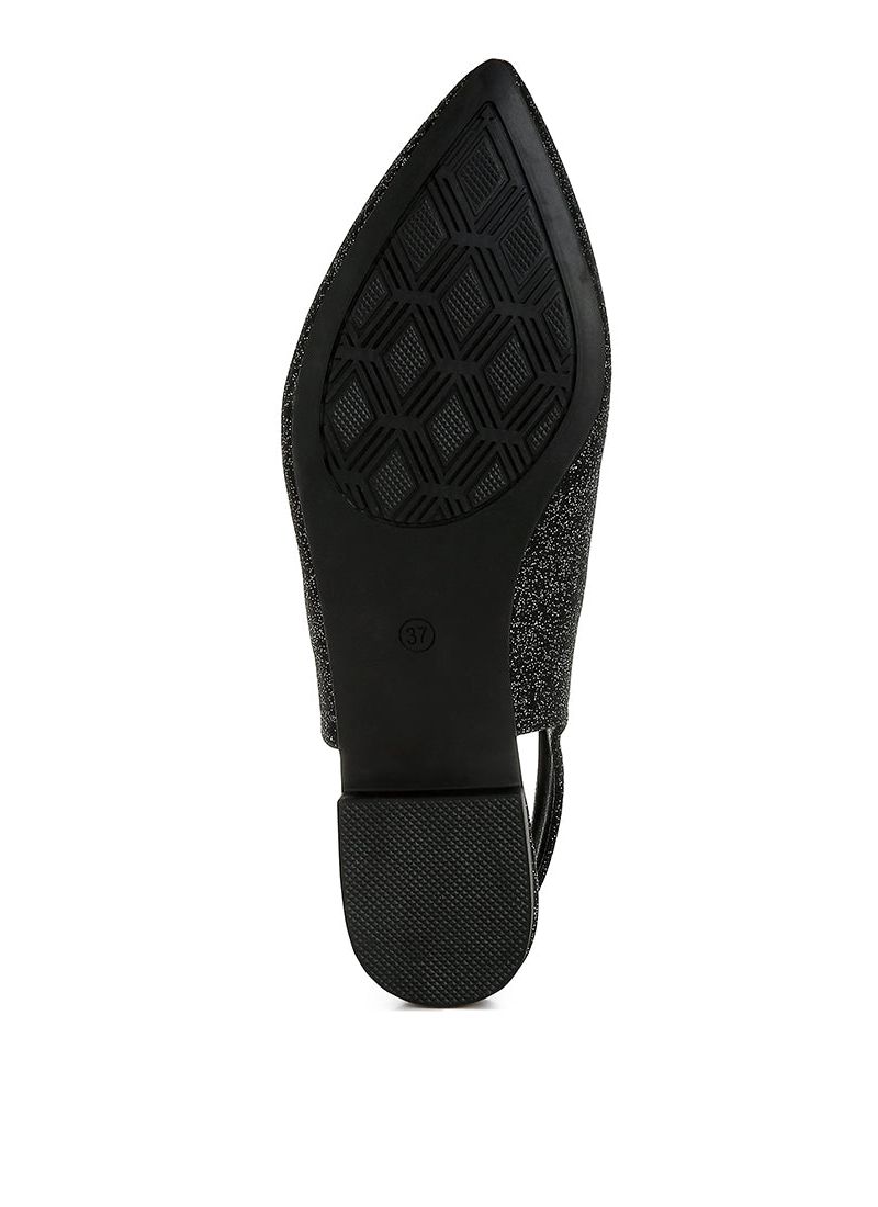 Womens Giora Glitter Slingback Flat Sandals