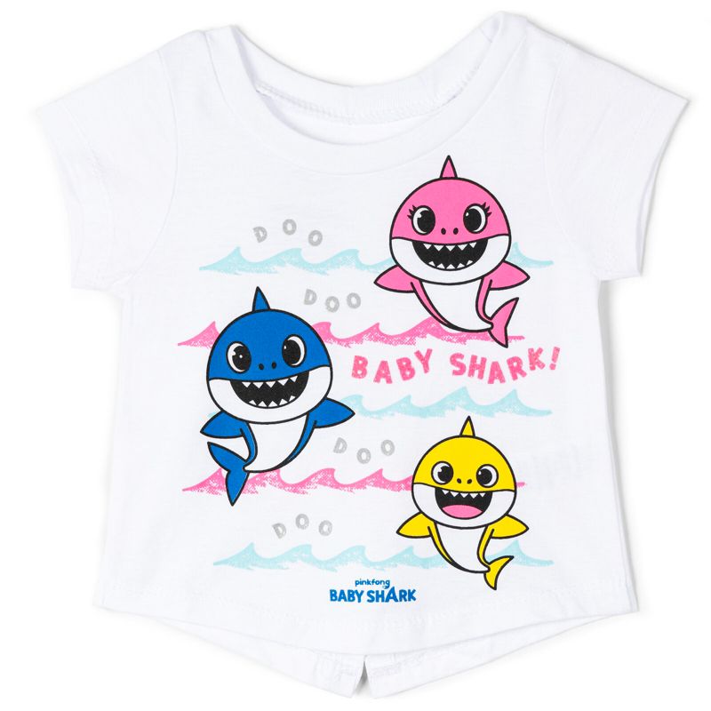 Baby Girls Pinkfong Shark T-Shirt and Shorts Outfit Set
