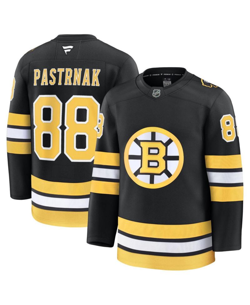 Men's David Pasternak Black Boston Bruins Home Premium Player Jersey