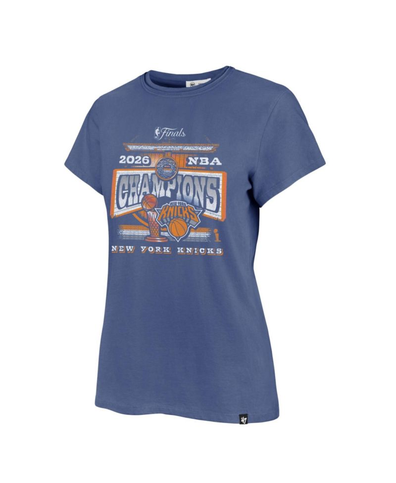 Women's Blue New York Knicks 2026 NBA Finals Champions Frankie T-Shirt