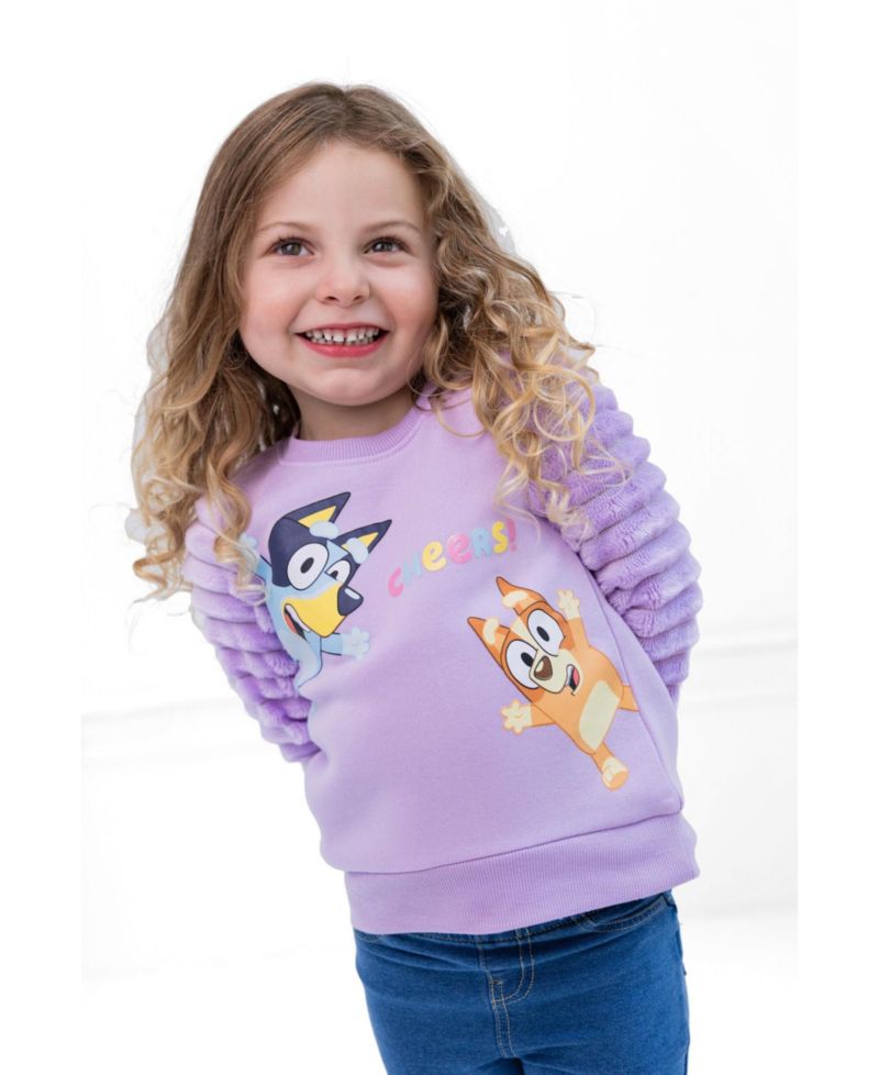 Girl's (2T-4T,5-12) Faux Fur Sweatshirt