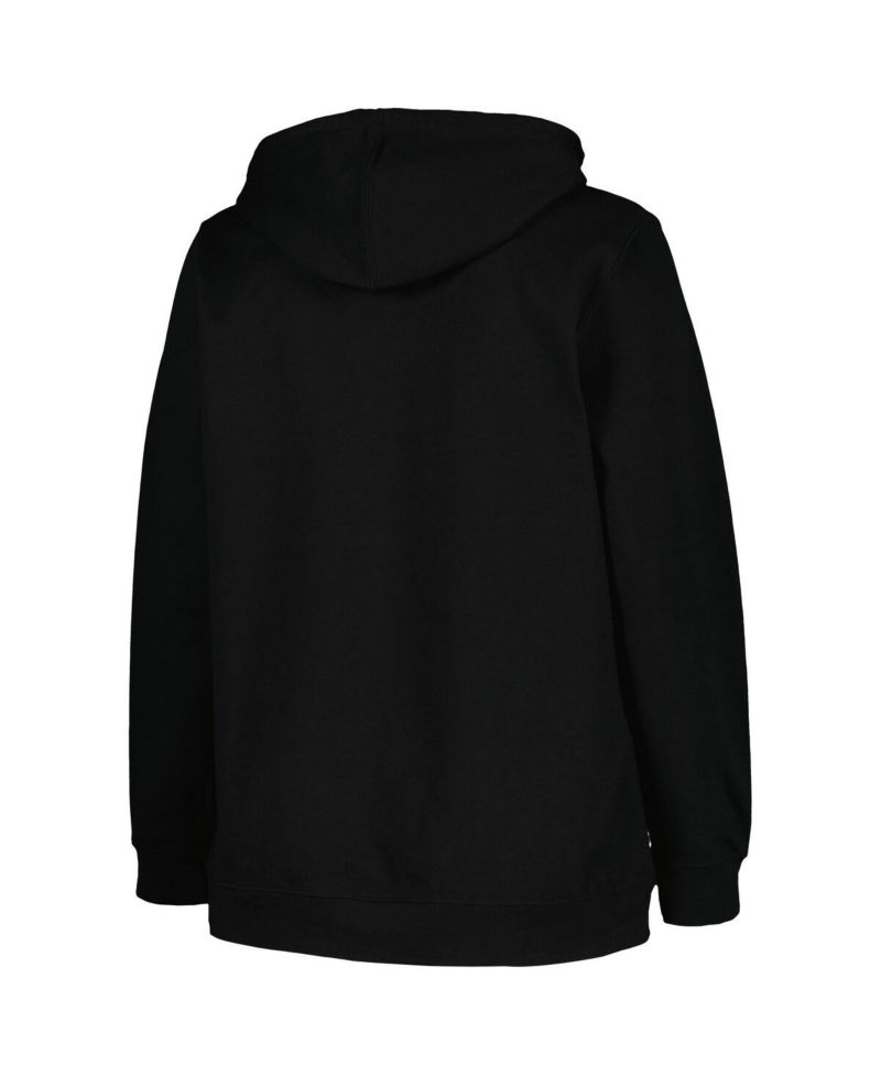 Women's Black Boston Bruins Plus Size Arch Over Logo Pullover Hoodie