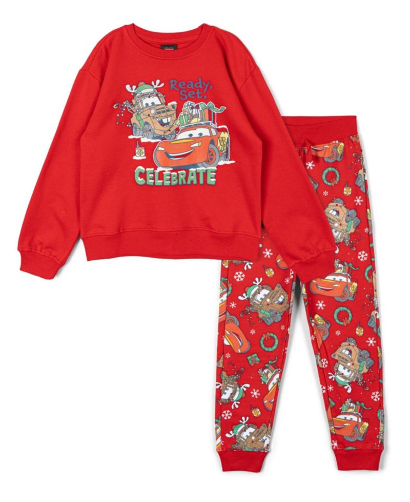 Cars Boys' Holiday 2-Piece Fleece Sweatshirt and Pants Set