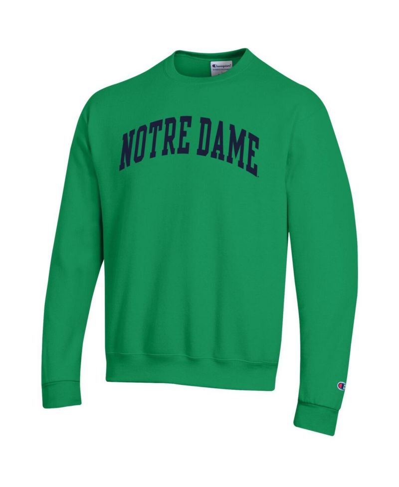 Men's Green Notre Dame Fighting Irish Basic Arch Fleece Pullover Sweatshirt