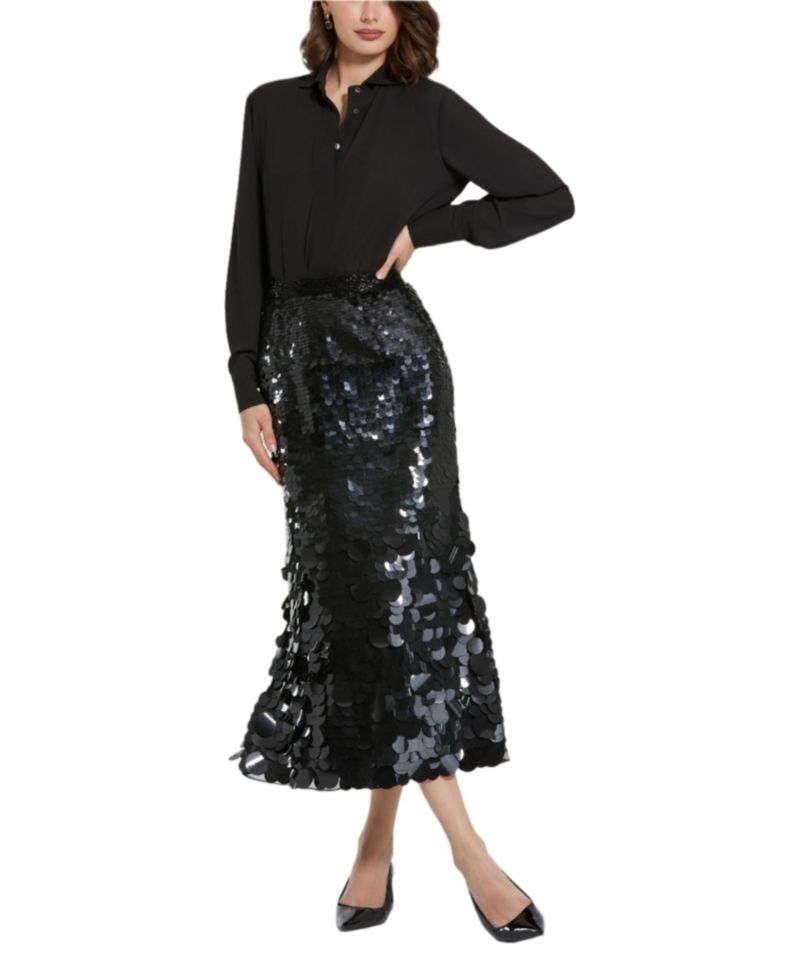 Women's Paillette Sequin Midi Skirt