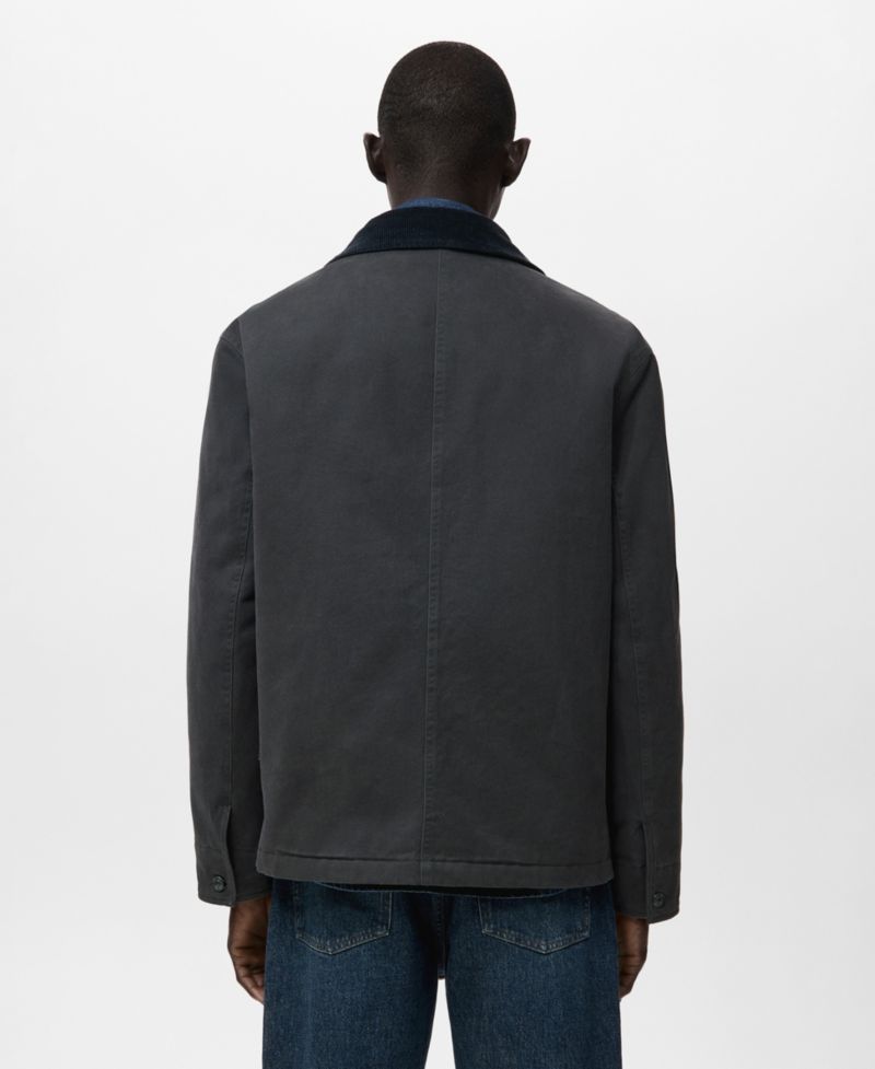 Men's Corduroy Collar Quilted Jacket
