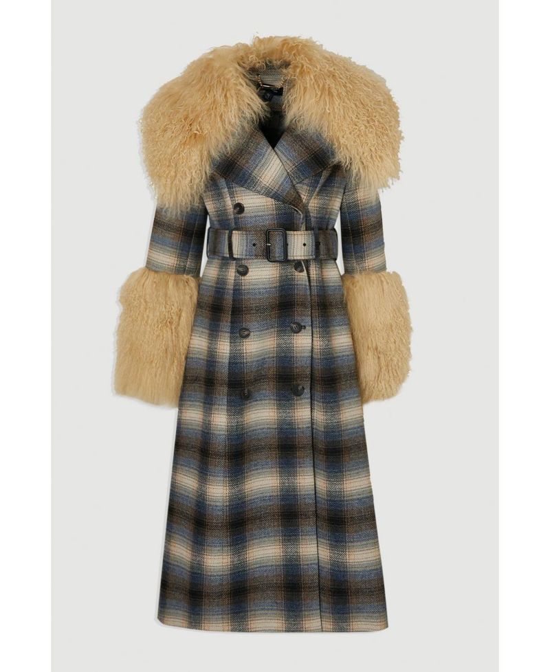 Women's Double Breasted Belted Midi Coat