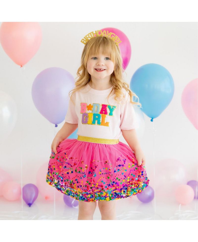 Baby Girls Birthday Patch Short Sleeve T-Shirt