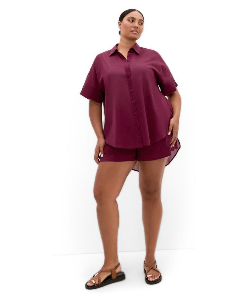 Plus Size Lola Longline Cotton Shirt