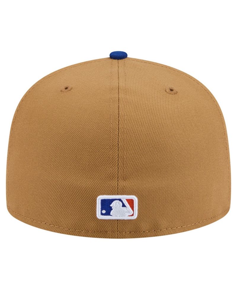 Men's Tan New York Mets Fruit Sticker 59FIFTY Fitted Hat