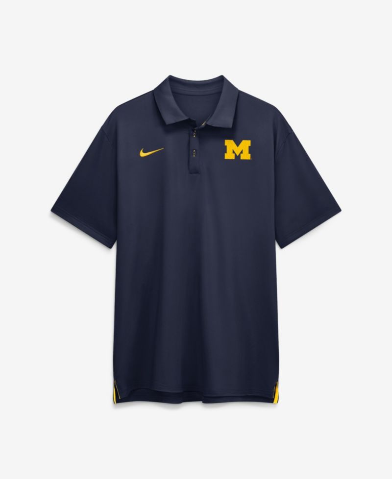 Men's Navy Michigan Wolverines 2026 Sideline Tour Dri-FIT Polo Shirt