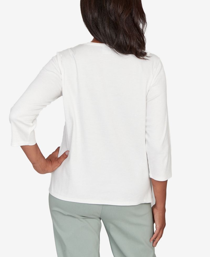 Stockbridge Snowflake Mother of Pearl Studded Shimmer Top