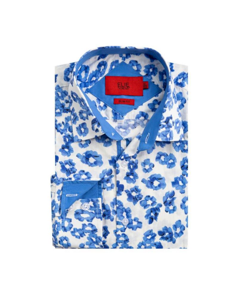 Men's Slim Fit Floral Sport Button-Down Shirt