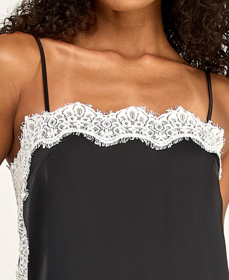 Juniors' Sleeveless Straight Neck Slip Dress