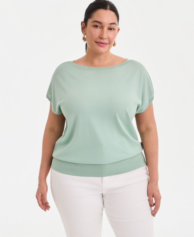 Plus Size Dolman-Sleeve Sweater
