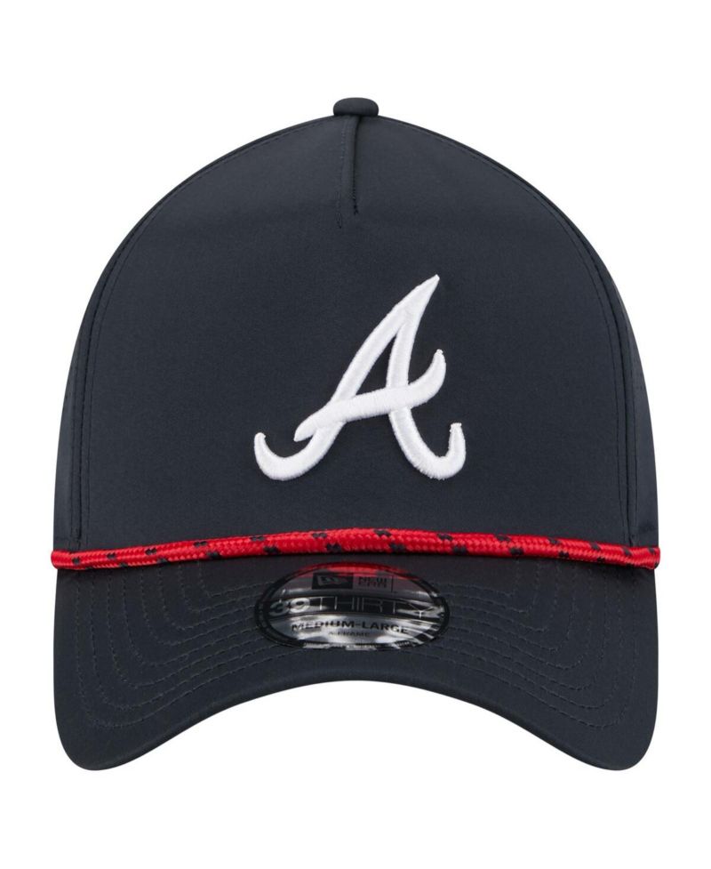 Men's Navy Atlanta Braves 39THIRTY A-Frame Perforated Flex Hat