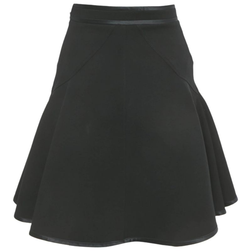Women's Black Knit Flared Mini Skirt