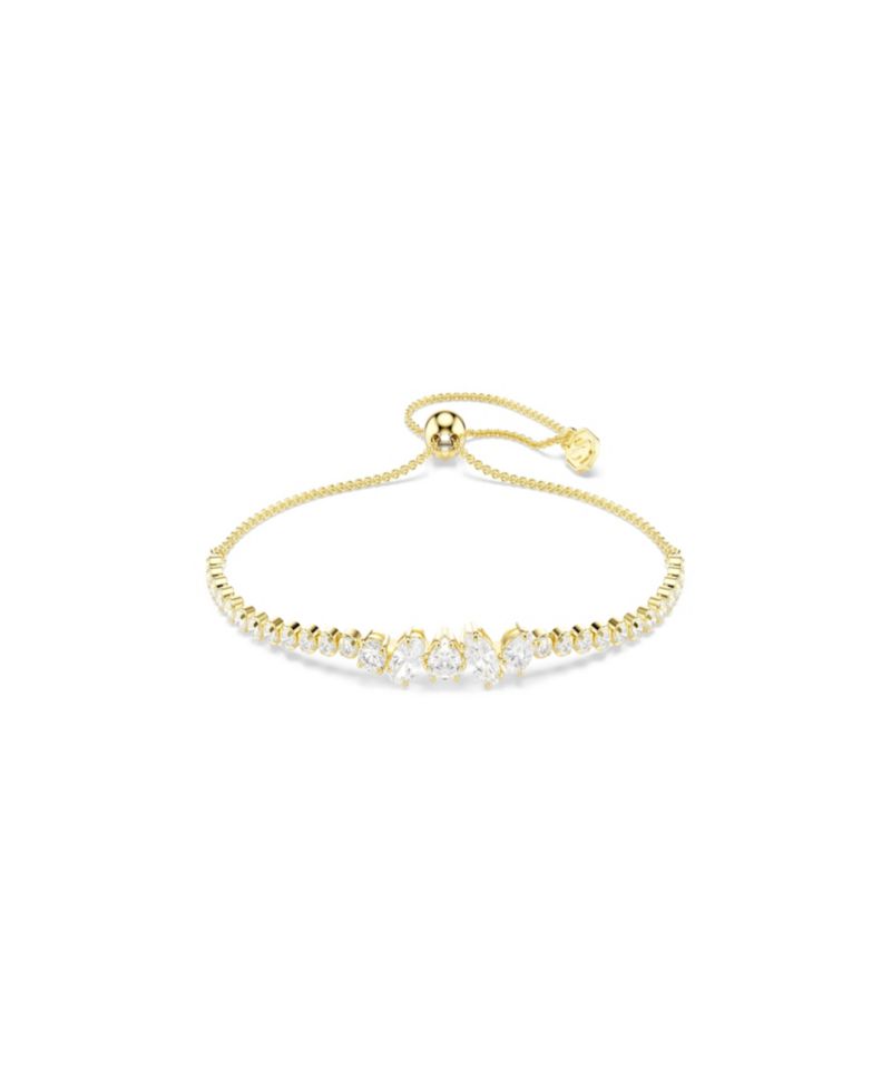 Gold-Tone Plated White Crystal Bracelet