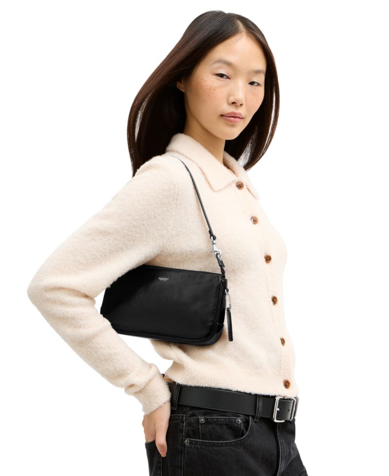 Plaza Small Glazed Leather Shoulder Bag