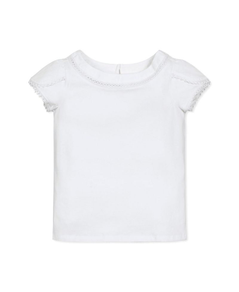 Girls Hope and Henry Short Sleeve Knit Top with Tulip Sleeves