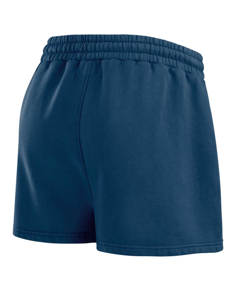 Women's Navy Dallas Cowboys Washed Fleece Long Sleeve T-Shirt Shorts Lounge Set