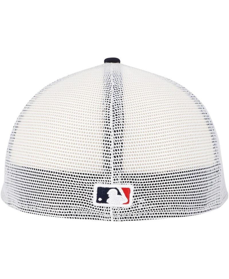 Men's Navy Cleveland Guardians Team Color 59FIFTY Trucker Fitted Hat
