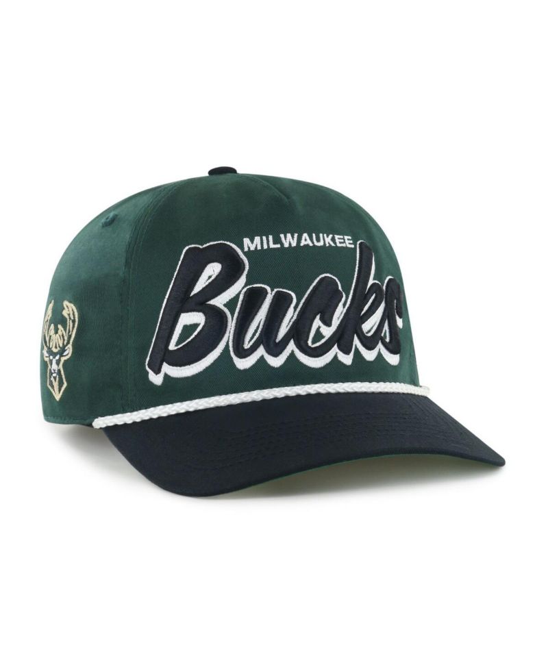 '47 Men's Hunter Green/Black Milwaukee Bucks Drop Shadow Rope Hitch Adjustable Hat