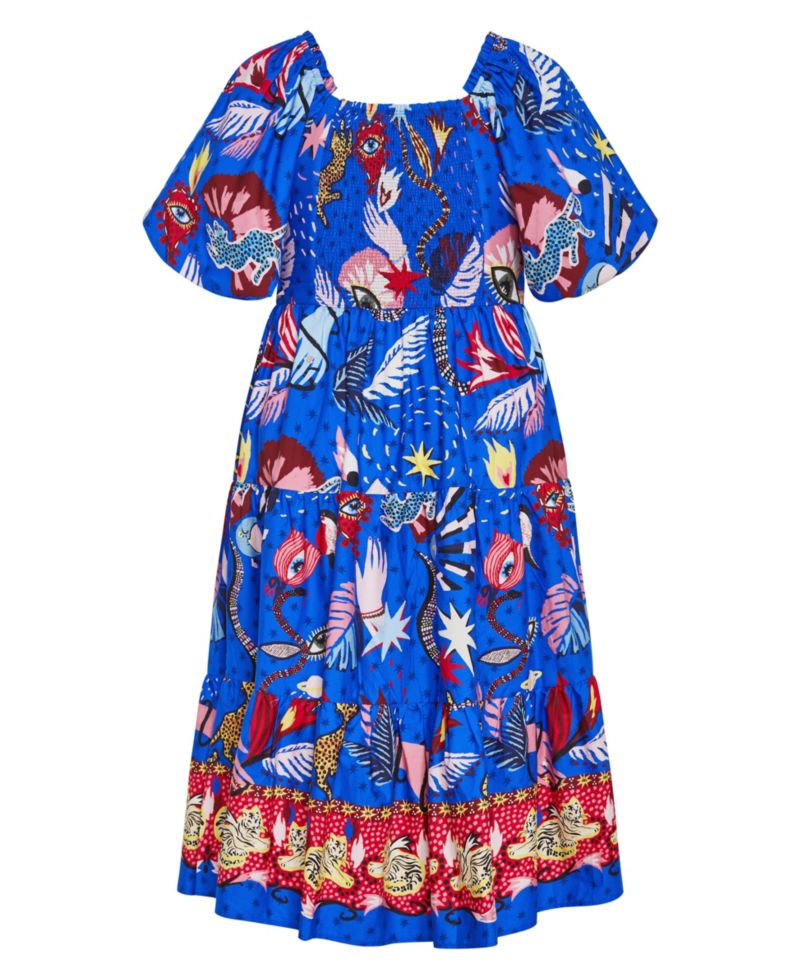 Plus Size Capria Calista Print Midi Dress
