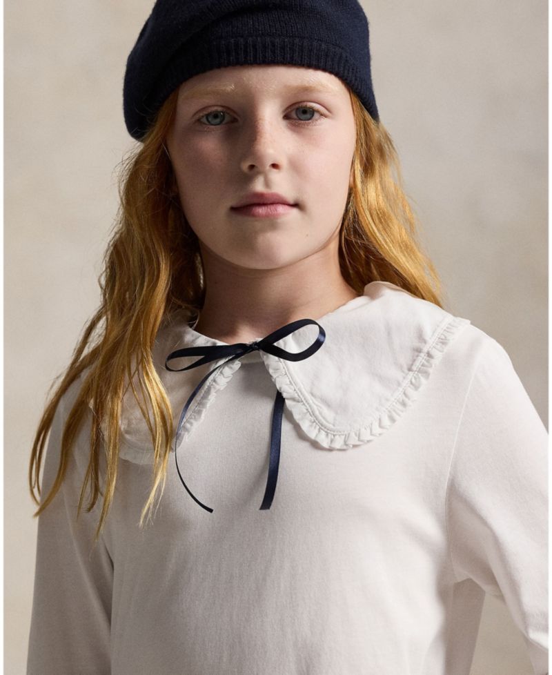 Girls' 7-16 Ruffled Cotton Jersey T-Shirt