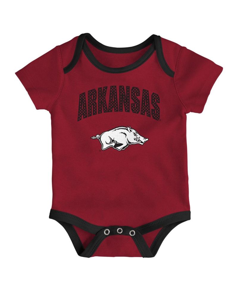 Baby Boys and Girls 3-Pack Arkansas Razorbacks All Day Play Bodysuit Set