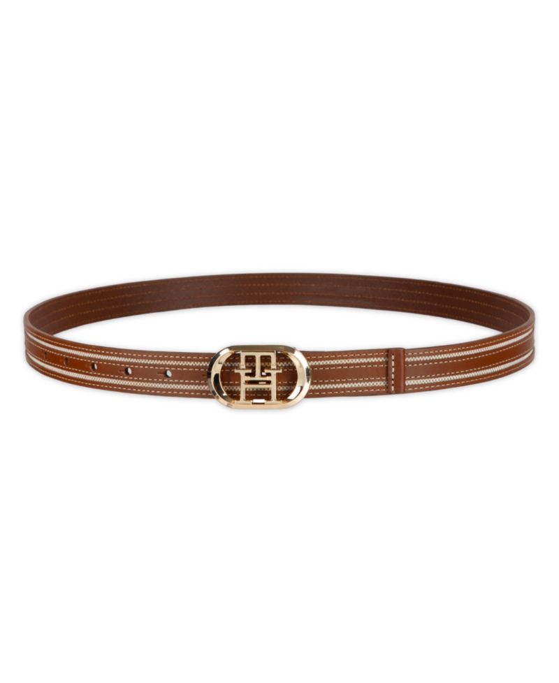 Women's Monogram Plaque Buckle Casual Belt