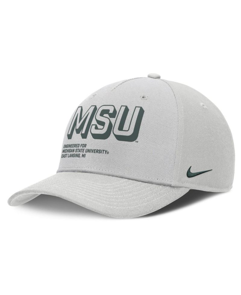 Men's Gray Michigan State Spartans 2025 Sideline Dust Pinched Rise Adjustable Hat