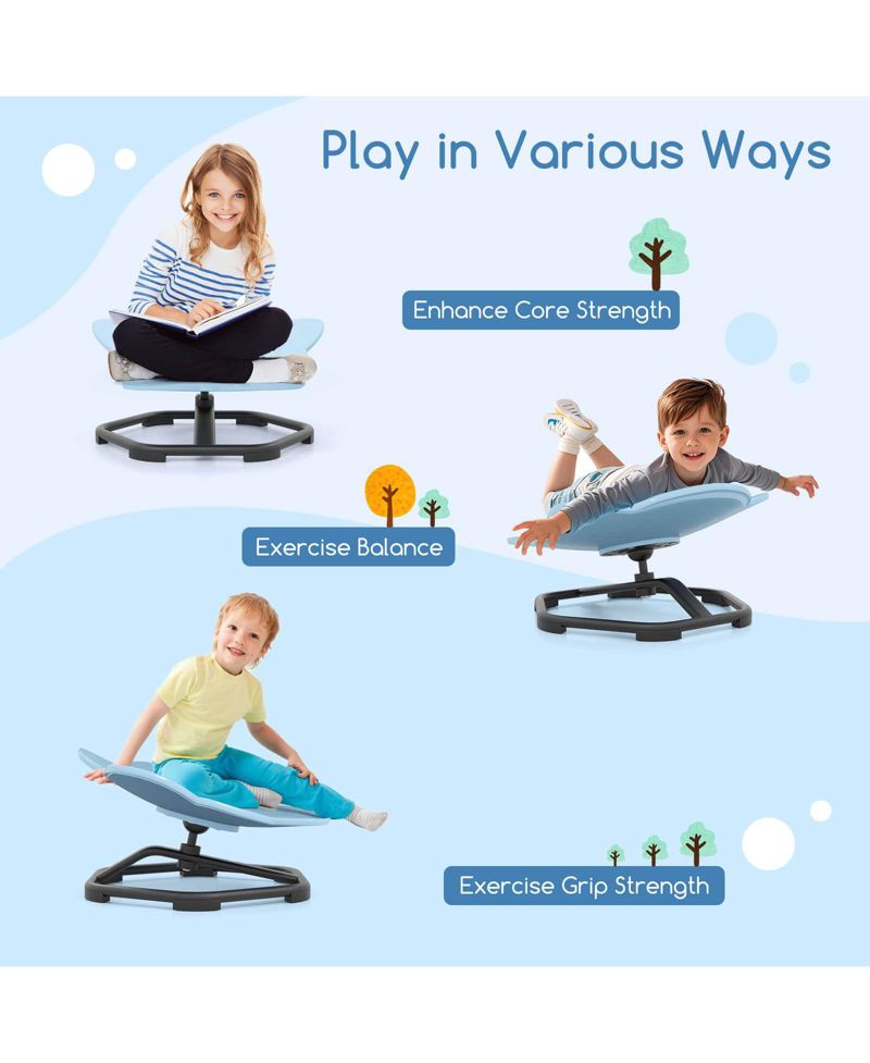 Kids Sensory Swivel Chair with Non-Slip Metal Base