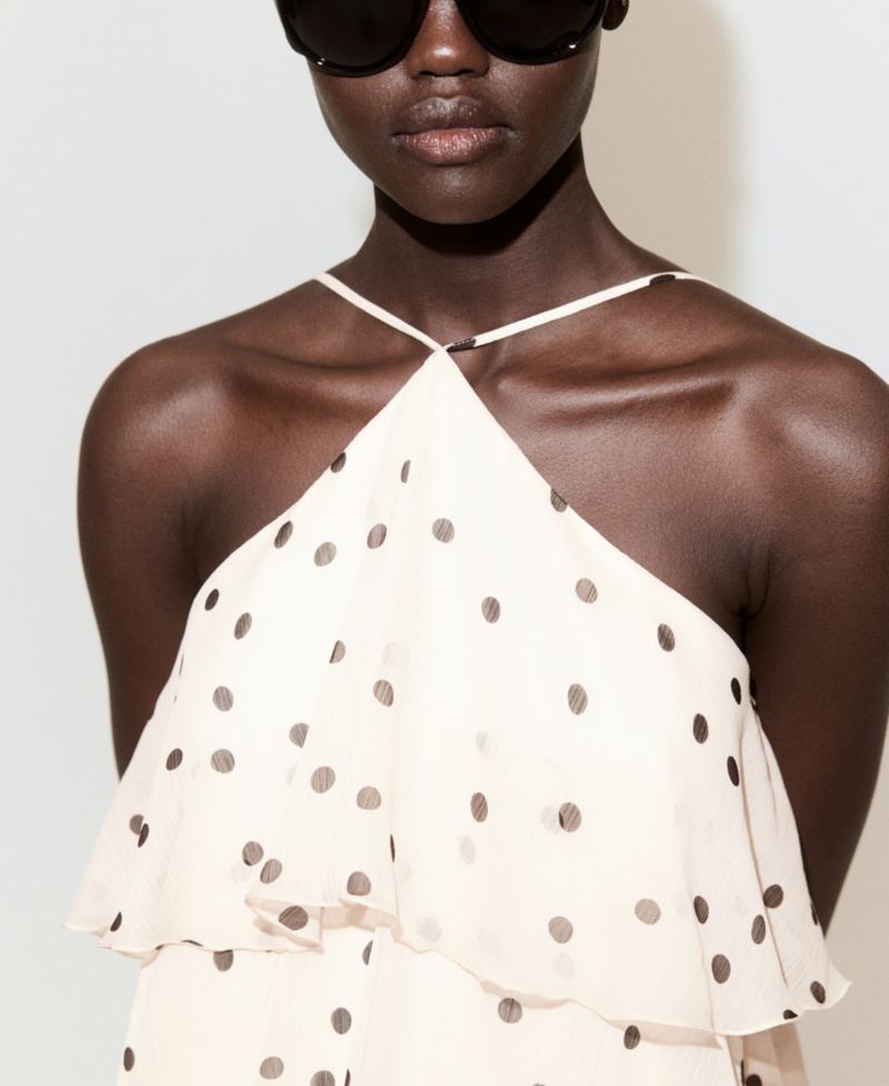 Women's Polka-Dot Halter Dress