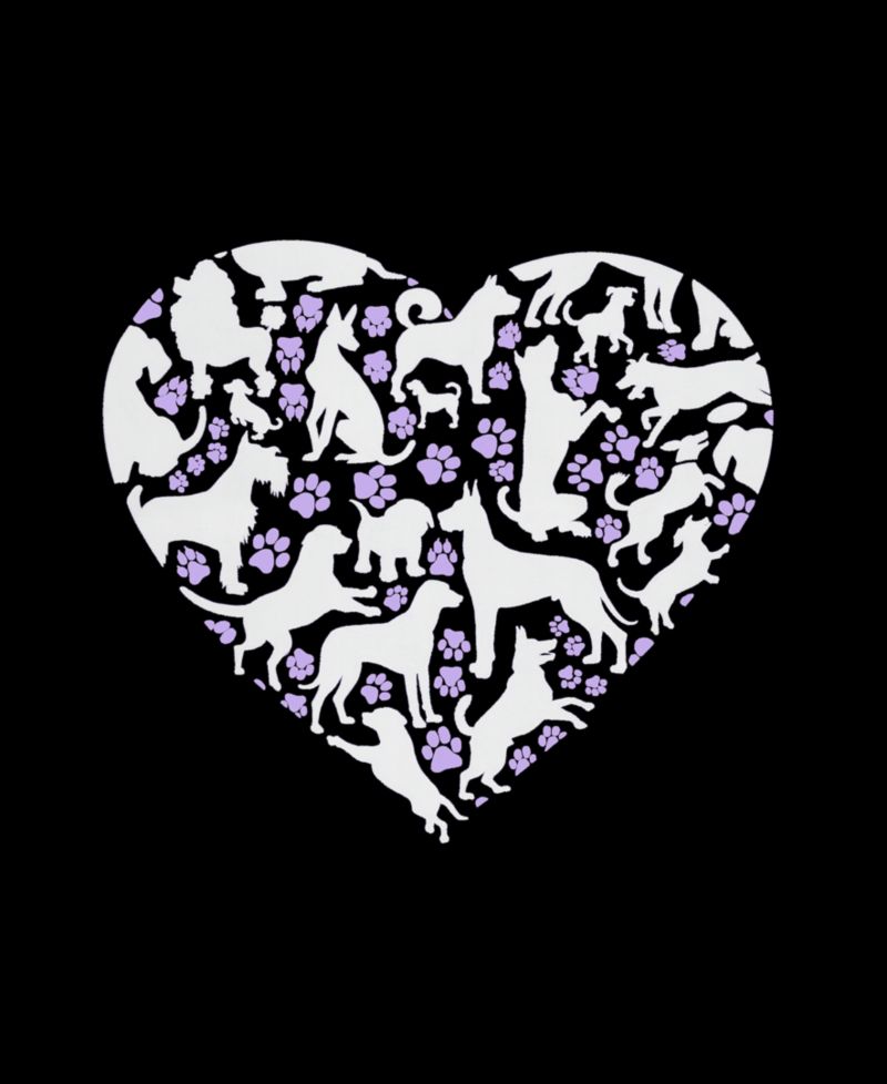 Women's Dog Heart Word Art Long-Sleeve T-Shirt