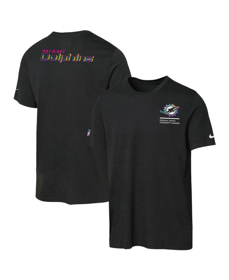 Big Boys and Girls Black Miami Dolphins 2025 NFL Crucial Catch Tri-Blend Dri-FIT T-Shirt