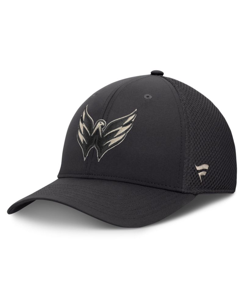 Men's Charcoal Washington Capitals Road Meshback Stretch Hat