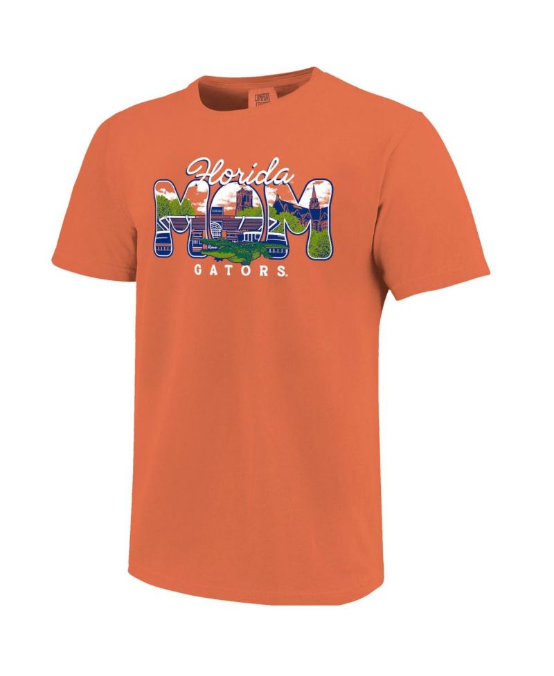 Women's Orange Florida Gators Comfort Colors Campus Drawing Mom T-Shirt