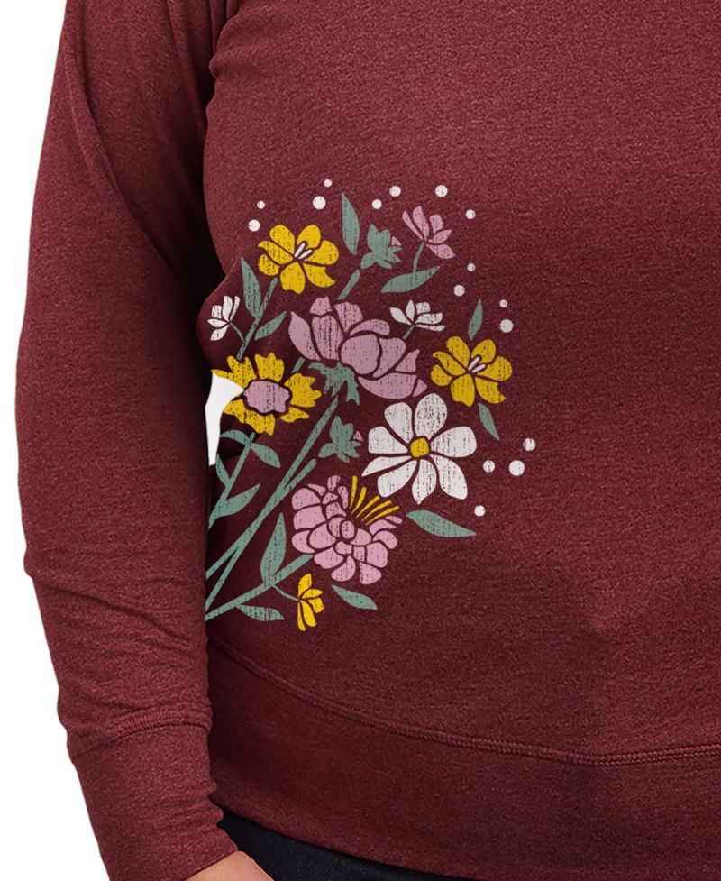 Plus Size Spring Flowers Graphic Pullover T-Shirt