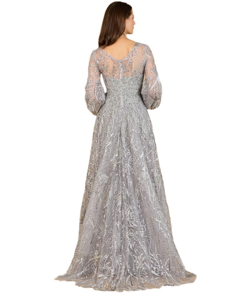 Women's V Neckline Long Sleeve Gown