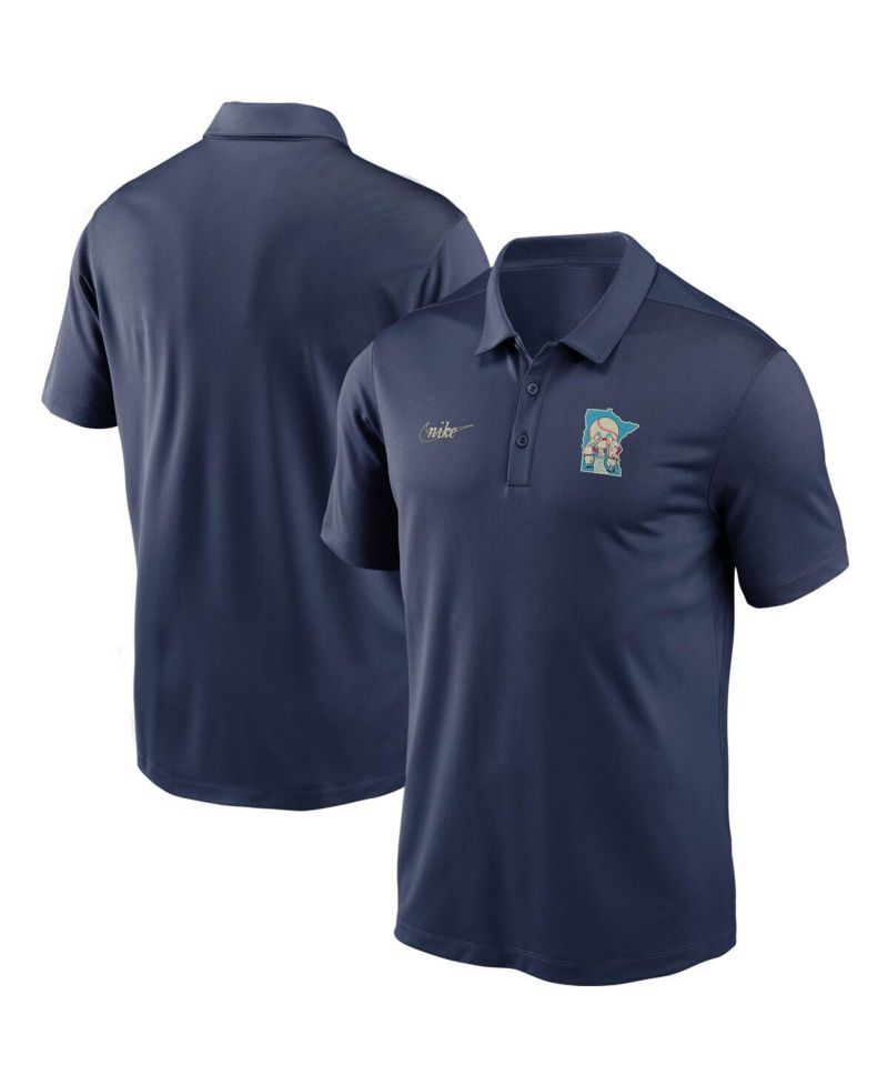 Men's Navy Minnesota Twins Cooperstown Collection Logo Franchise Performance Polo Shirt