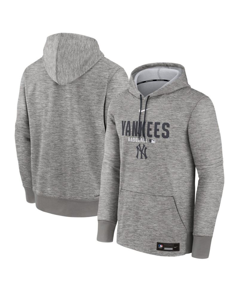 Men's Heather Charcoal New York Yankees Authentic Collection Therma-FIT Hoodie