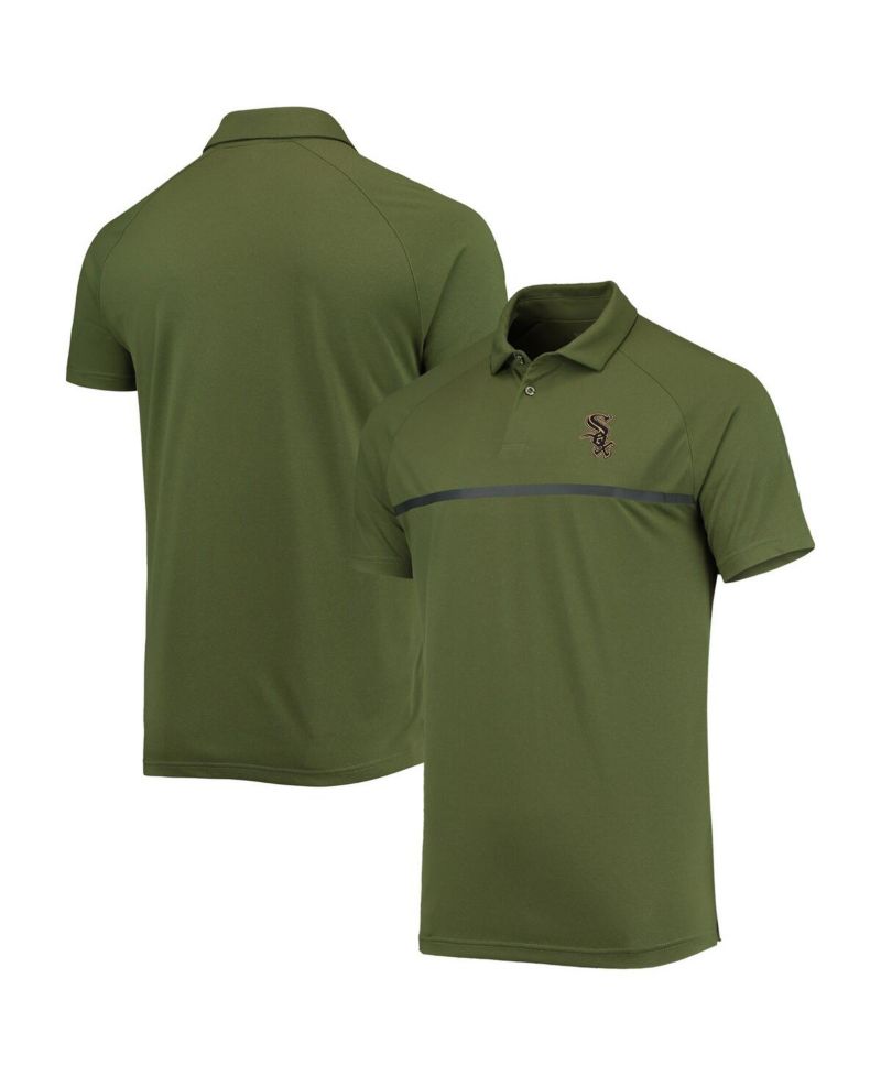 Men's Olive Chicago White Sox Delta Sector Raglan Polo Shirt