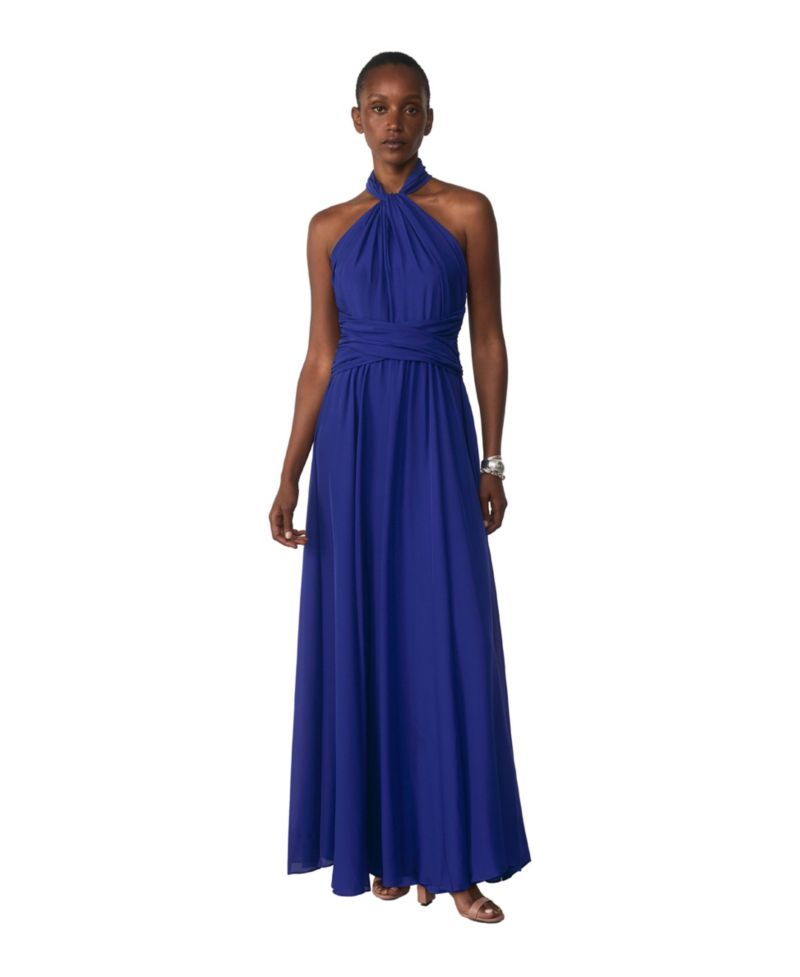 Women's Rivera Silk Halter Maxi Dress