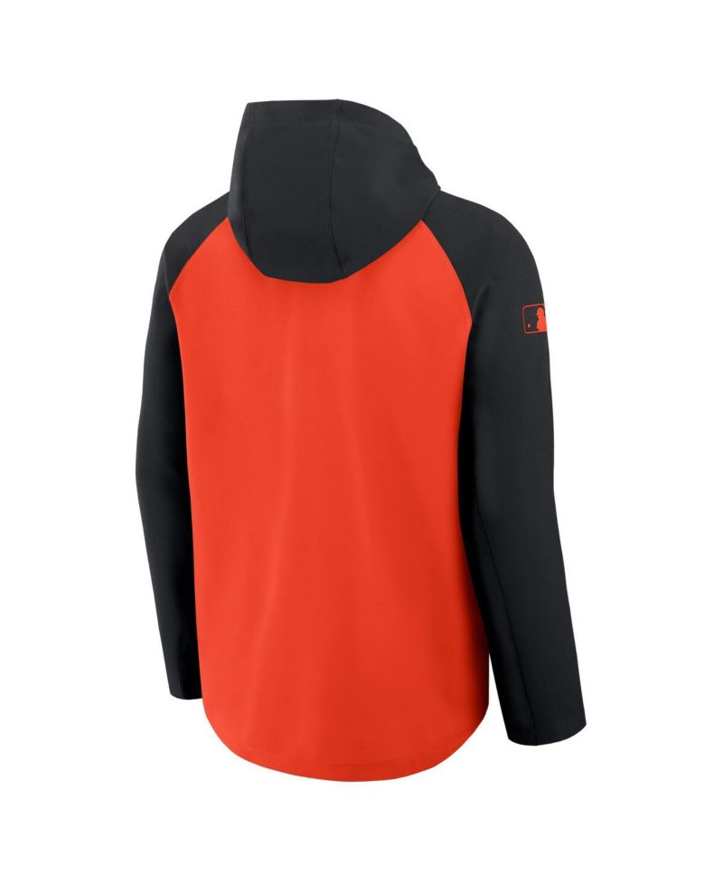 Men's Orange/Black Baltimore Orioles Authentic Collection Raglan Performance Full-Zip Jacket